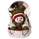 Sfera neve pupazzo su slitta luci musica movimento neve 15x20x15 cm s5