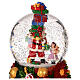 Esfera vidrio Papá Noel regalos base motivo relieve flores 20x15x15 cm s2