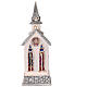 Snow globe with Nativity Scene, stained glass on a white church, lights and music, 13x4x4 in s5