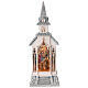 Glass snow globe Nativity white church lights music 32x10x10 cm s1