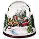 Sfera vetro neve villaggio Babbo Natale slitta carillon 15x15x15 cm s1