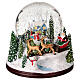 Sfera vetro neve villaggio Babbo Natale slitta carillon 15x15x15 cm s2