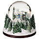Sfera vetro neve villaggio Babbo Natale slitta carillon 15x15x15 cm s6