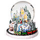 Glass snow globe with snowy landscape, base with train, 6x6x6 in s1