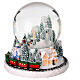 Glass snow globe with snowy landscape, base with train, 6x6x6 in s3