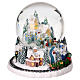 Glass snow globe with snowy landscape, base with train, 6x6x6 in s4