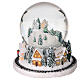 Glass snow globe with snowy landscape, base with train, 6x6x6 in s5