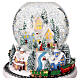 Palla vetro paesaggio innevato base trenino 15x15x15 cm s2