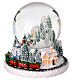 Palla vetro paesaggio innevato base trenino 15x15x15 cm s3