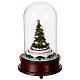 Teca vetro trenino albero Natale luci musica natalizia 20x15x15 cm s3