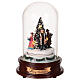 Glass dome with Christmas carolers around a tree, lights and motion, 8x6x6 in s1