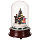 Glass dome with Christmas carolers around a tree, lights and motion, 8x6x6 in s5