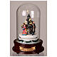 Cloche en verre choeur de Noël sapin lumières mouvement 20x15x15 cm s2