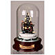 Cloche en verre choeur de Noël sapin lumières mouvement 20x15x15 cm s3