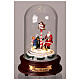 Glass display case Santa Claus doggies lights round 20x15x15 cm s2