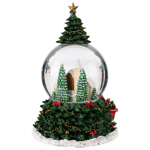 Christmas snow globe with snowy city 120 mm, 15x15x25 cm 5