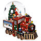 Train with snow globe, Santa Claus with child, 8x5x7 in s4
