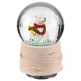 Boule à neige 80 mm ours polaire 8x8x12 cm