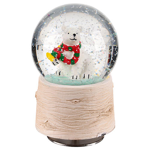 Globo de neve 80 mm urso polar 8x8x12 cm 2