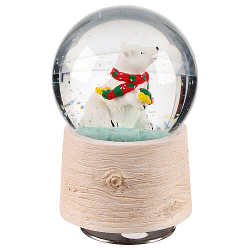 Globo de neve 80 mm urso polar 8x8x12 cm 4