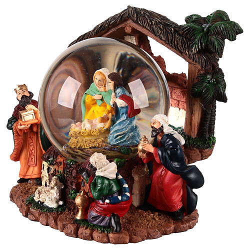 Snow globe of 4 in, Nativity with Wise Men, 6x6x6 in 3