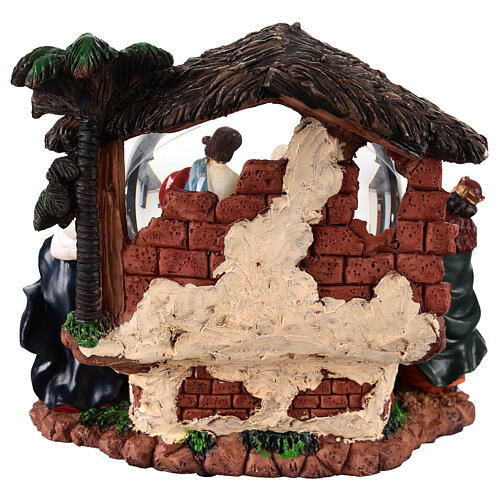 Palla di neve 100 mm Natività e Re magi 15x15x15 cm 5