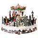 Christmas carousel with animal figures, lights and motion, 8x8x6 in s1