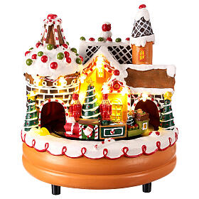 Carrusel navideño con luces y movimiento 20x20x15 cm