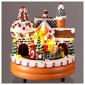 Carrusel navideño con luces y movimiento 20x20x15 cm