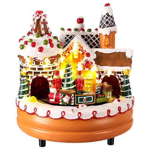 Carrusel navideño con luces y movimiento 20x20x15 cm 1