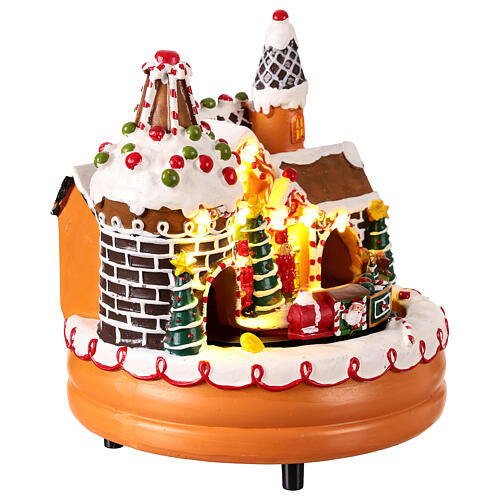 Carrusel navideño con luces y movimiento 20x20x15 cm 3