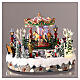 Carrousel de Noël avec animaux illuminé en mouvement 20x20x15 cm s2