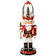 Schiaccianoci scena albero Natale illuminata in cappello vetro 12x12x40 cm s1
