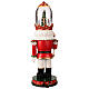 Schiaccianoci scena albero Natale illuminata in cappello vetro 12x12x40 cm s7