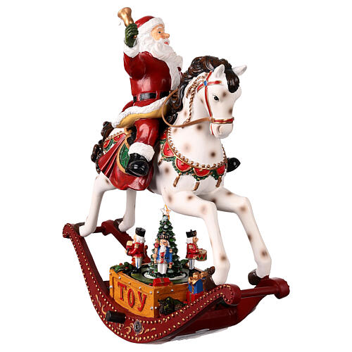 Rocking horse with Santa Claus, 12x4x12 in 5