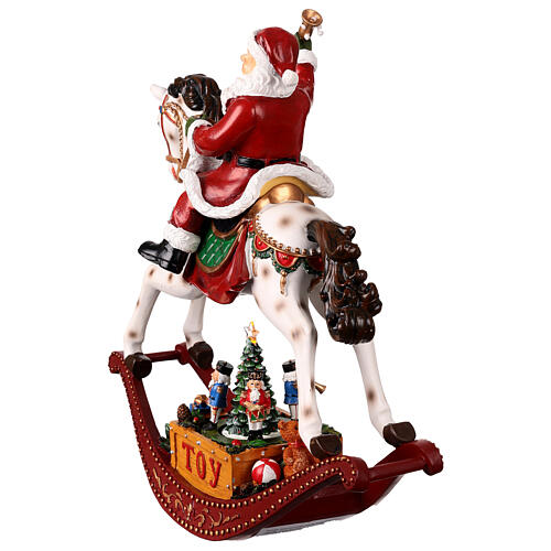 Rocking horse with Santa Claus, 12x4x12 in 7