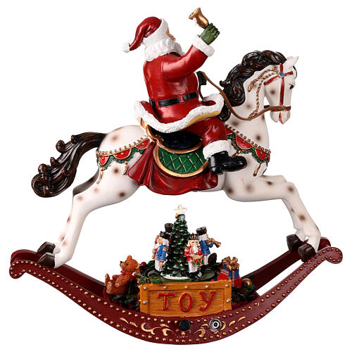 Caballo mecedor con Papá Noel 30x10x30 cm 6