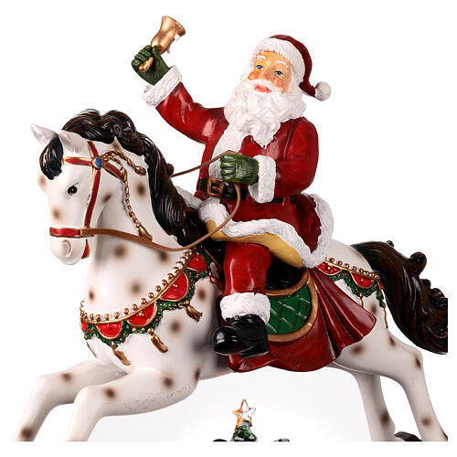 Cavallo a dondolo con Babbo Natale 30x10x30 cm 2