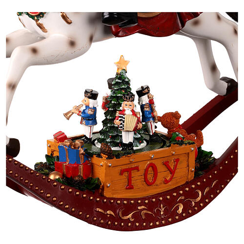 Cavallo a dondolo con Babbo Natale 30x10x30 cm 4