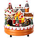 Gingerbread miniature town with train in motion, 8x8x8 in s1