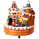 Gingerbread miniature town with train in motion, 8x8x8 in s3