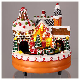 Gingerbread city animated train, 20x20x20 cm