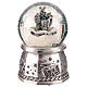 Silver snow globe of 4 in, bag of gifts, 4x4x6 in s2