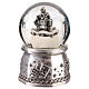 Silver snow globe of 4 in, bag of gifts, 4x4x6 in s4