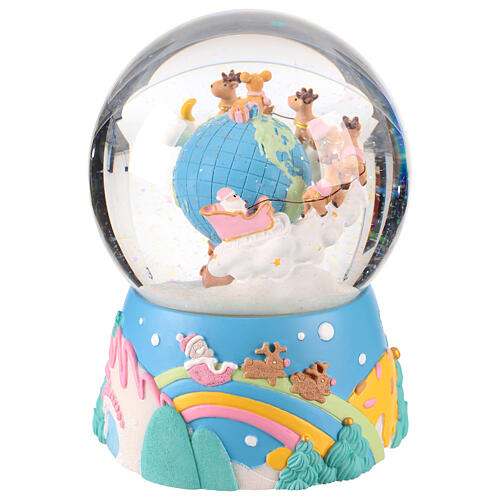 Palla di neve 120 mm Babbo Natale slitta globo 12x12x20 cm 3