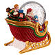 Slitta palla di neve illuminata 100 mm Babbo Natale 15x10x15 cm s5