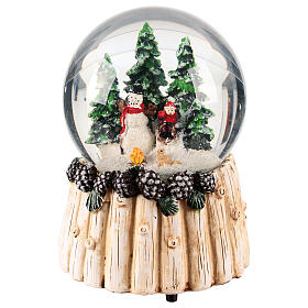 Schneekugel, Schneemann mit Kind – H 15 cm, Ø 11,5 cm