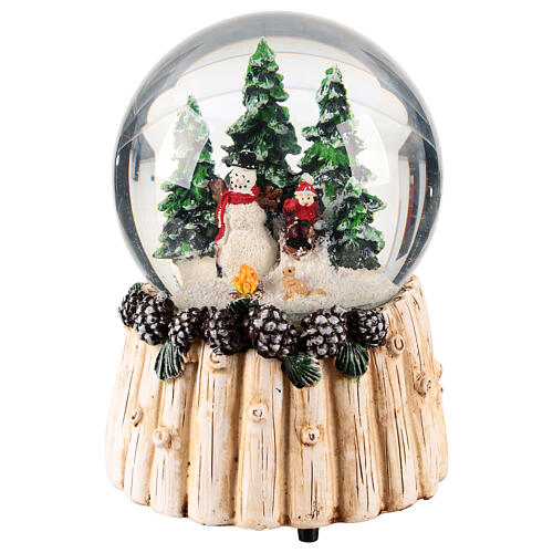 Schneekugel, Schneemann mit Kind – H 15 cm, Ø 11,5 cm 1