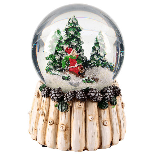 Snow globe of 4 in, children on a sled, 4x4x6 in 1