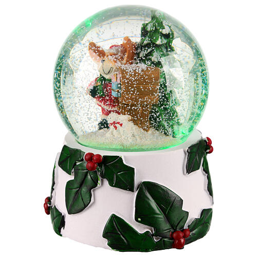 Snow globe with reindeer by a mailbox, 4x4x6 in 3